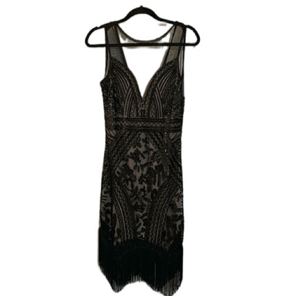 Sexy Roaring 20s style Cocktail Dress with Fringe- custom made never worn! - Picture 1 of 6